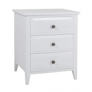 White Bedside Table From The Hampton Range The Bedroom Shop Online