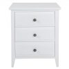 Hampton White Bedside Table 3 Drawer The Bedroom Shop Online